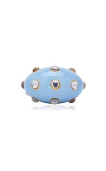 Oscar de la Renta | Oscar de la Renta - Cabochon Enamel Ring - Blue - OS - Moda Operandi - Gifts For Her,商家Fashion US,价格¥2749