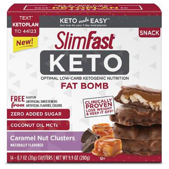 商品SlimFast | Keto Fat Bomb Snack Caramel Nut Clusters,商家Walgreens,价格¥116图片