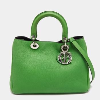 dior tote, [二手商品] Dior | Dior Green Leather Medium Diorissimo Shopper Tote商品图片 4.3折, 满1件减$100, 满减