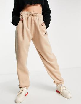 salamon瑜伽, NIKE | Nike mini swoosh high rise plush joggers in hemp商品图片 5.5折
