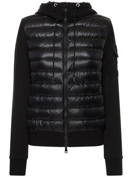moncler羽绒服女, Moncler | Cotton & Nylon Zip Down Cardigan Jacket商品图片 