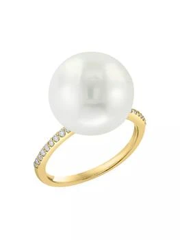 Saks Fifth Avenue Collection | 14K Yellow Gold, 14MM Freshwater Pearl, & Diamond Ring,商家Saks Fifth Avenue,价格¥8648