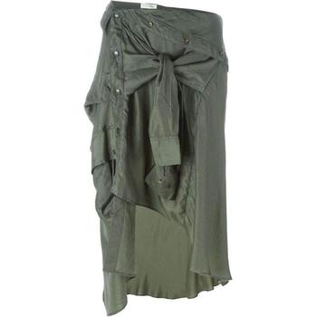 推荐Shirt Style Asymmetric Silk Skirt商品