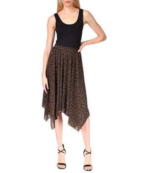推荐Cheetah Asymmetrical Pull-On Skirt商品