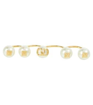 推荐Faux pearl embellished set of rings商品