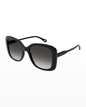 Chloé | Gradient Rectangle Acetate Sunglasses商品图片,