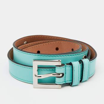 芬迪腰带好用吗, [二手商品] Fendi | Fendi Turquoise Blue Leather Buckle Belt 95 CM商品图片 6折