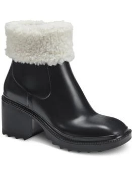 product Eadin Womens Faux Fur Lined Faux Fur Trim Rain Boots image