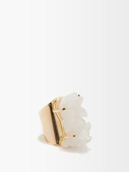 推荐Athena quartz & 18kt gold-plated ring商品