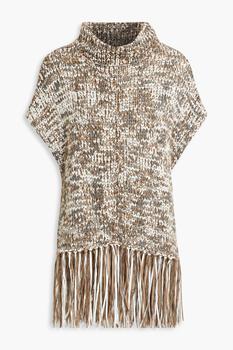 Brunello Cucinelli | Sequin-embellished fringed knitted sweater商品图片,3.4折