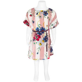 推荐Burberry Girls Striped Floral Print Velvet Shift Dress, Size 4Y商品