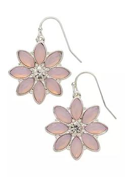 商品Belk | Silver Tone Pink Flower Drop Earrings,商家Belk,价格¥135图片