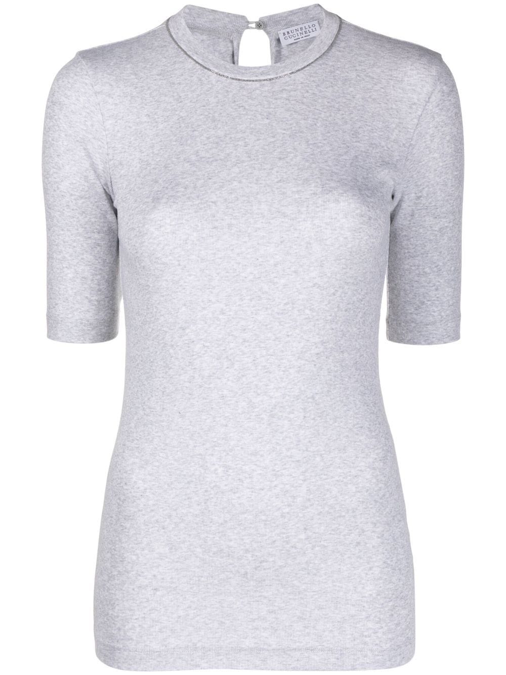 推荐BRUNELLO CUCINELLI 女士浅灰色长袖T恤 M0TC8BJ310-C8003商品