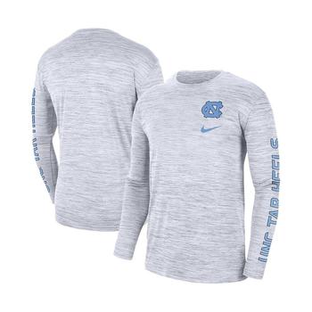 Nike户外用品, NIKE | Men's White North Carolina Tar Heels Velocity Legend Team Performance Long Sleeve T-shirt商品图片 