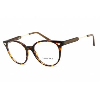 Versace | Versace Unisex Eyeglasses - Clear Lens Dark Havana Plastic Round Frame | VE3291 108 4折×额外9折x额外9.5折, 独家减免邮费, 额外九折, 额外九五折