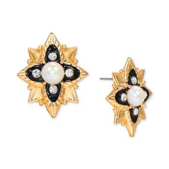 Charter Club | Gold-Tone Pavé & Imitation Pearl Starburst Drop Earrings, Created for Macy's商品图片,4折