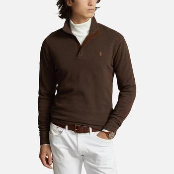 Ralph Lauren | Polo Ralph Lauren Men's Half Zip Double Knit Sweatshirt - Nutmeg Brown/Heather Harringbone 