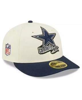 New Era | Men's Cream, Navy Dallas Cowboys 2022 Sideline Low Profile 59FIFTY Fitted Hat,商家Macy's,价格¥326