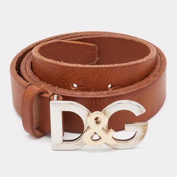 推荐D&G Brown Leather Logo Buckle Belt 95CM商品