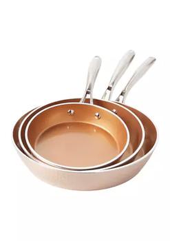 Gotham Steel | 3-Piece Hammered Copper Ti-Ceramic Nonstick Frying Pan Set商品图片,