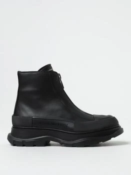 推荐Alexander McQueen Zip Tread Slick leather ankle boots商品
