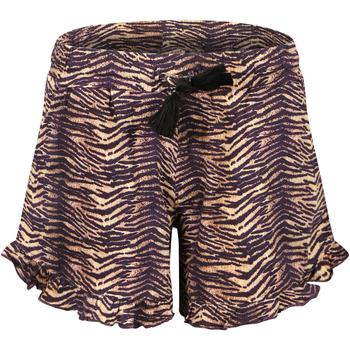 monster, Munster | Tiger print ruffled drawstring shorts in brown and black商品图片 3.9折×额外7.5折, 额外七五折
