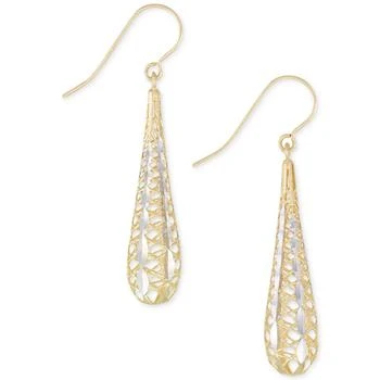 Macy's | Teardrop Two-Tone Openwork Drop Earrings In 14k Gold and White Gold,商家Macy's,价格¥4041