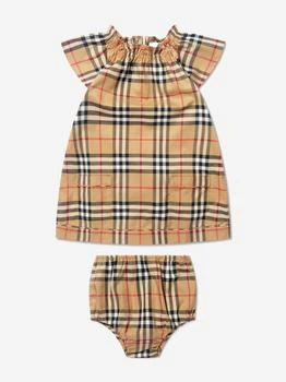 Burberry | Baby Girls Check Shea Dress With Knickers In Beige 5.9折×额外9折, 额外九折