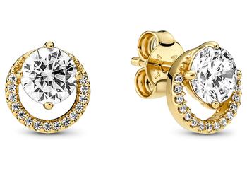 潘多拉耳钉, PANDORA | Sparkling Round Halo Stud Earrings商品图片 