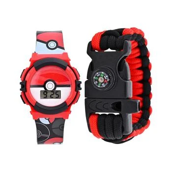 Accutime | Kids Unisex Pokemon Poke Ball Black Silicone Strap Watch 38mm Set,商家Macy's,价格¥149