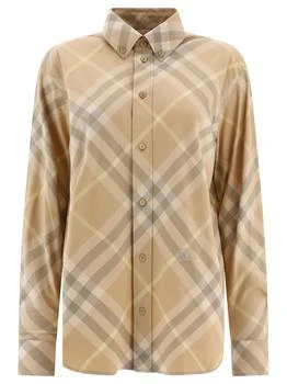 Burberry | Check Cotton Shirt Shirts Beige 5.4折×额外9折x额外9.5折, 额外九折, 额外九五折