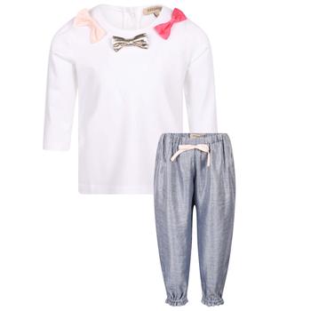 Hucklebones London | Appliqued bows long sleeved t shirt and relaxed trousers set in white and blue商品图片,额外9折, 满$715减$50, $714以内享9.3折, 满减, 额外九折