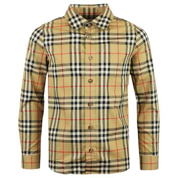商品Burberry | Archive Beige Vintage Check Long Sleeve Owen Shirt,商家Designer Childrenswear,价格¥1370图片