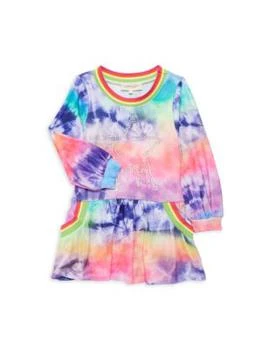 推荐Little Girl’s Rainbow Tie Dye Sweatshirt Dress商品