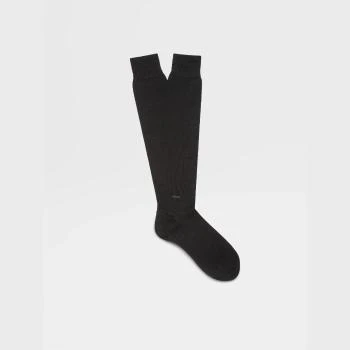 Zegna | 包邮包税【预售7天发货】 ZEGNA杰尼亚 23秋冬 男士 袜子 Black Everyday Triple X Mid Calf Socks N5V40-526-001 包邮包税