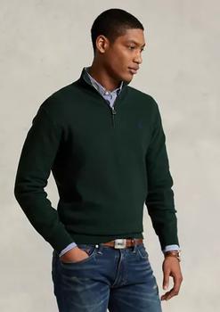 推荐Mesh Knit Cotton Quarter Zip Sweater商品
