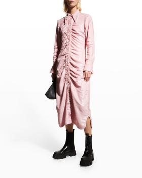 ganni floral pleated shirtdress, Ganni | Sequined Ruched Shirtdress商品图片 4.8折