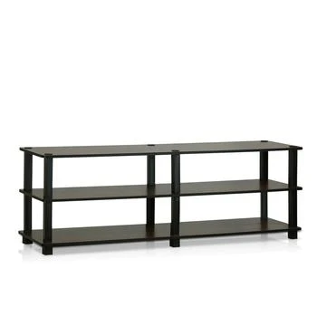 Furinno | TST No Tools 3-Tier Wide Shoe Storage Rack, Dark Brown/Black,商家Premium Outlets,价格¥607