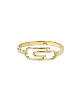 Zoe Lev | 14K Yellow Gold Paperclip Ring,商家Bloomingdale's,价格¥2130