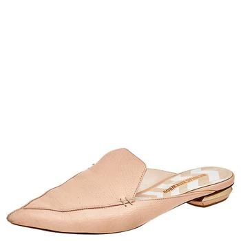[二手商品] Nicholas Kirkwood | Nicholas Kirkwood Cream Leather Pointed Toe Beya Flat Mule Sandals Size 39.5 3.2折