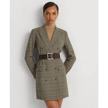 Ralph Lauren | Women's Checked Plaid Wool-Blend Twill Dress 额外7折, 额外七折