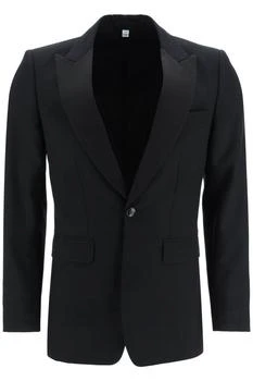 推荐Burberry tuxedo jacket with jacquard details商品