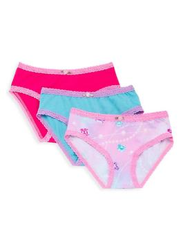 商品Esme | Little Girl's & Girl's 3-Pack Lace-Trimmed Jewel Underwear Set,商家Saks Fifth Avenue,价格¥275图片