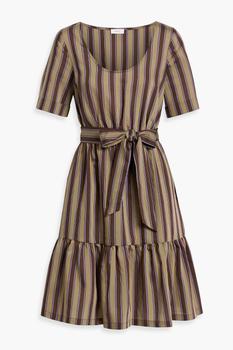 IRIS & INK | Erin gathered striped Lycocell-blend dress商品图片,5折×额外7.5折, 独家减免邮费, 额外七五折