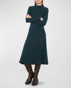 vince dress, Vince | Long-Sleeve Mock-Neck Midi Knit Dress商品图片 