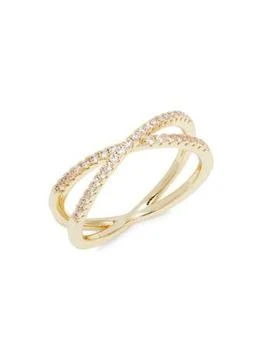 Shashi | Stacey 14K Goldplated Sterling Silver & Cubic Zirconia Pave Ring,商家Saks OFF 5TH,价格¥239