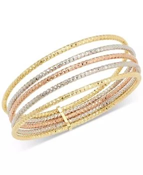 Macy's | Multi-Layered Textured Bangle Bracelet in 10k Tri-Color Gold,商家Macy's,价格¥5608