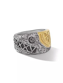 David Yurman | Shipwreck Coin Signet Ring in Sterling Silver,商家Saks Fifth Avenue,价格¥13502