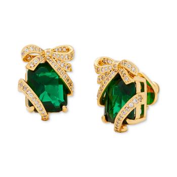 Kate Spade | Gold-Tone Crystal Present Stud Earrings商品图片,