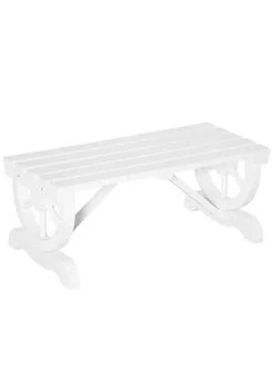 Outsunny | Wood Wheel Outdoor Garden Bench for 2 People with a Unique Wheel Design on the Legs and Durable Build White,商家Belk,价格¥773